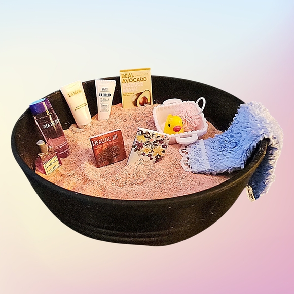 Emotional Support Bowl Self-Care Mini Zen Garden Desk Decor Interactive Handmade - Picture 4 of 6